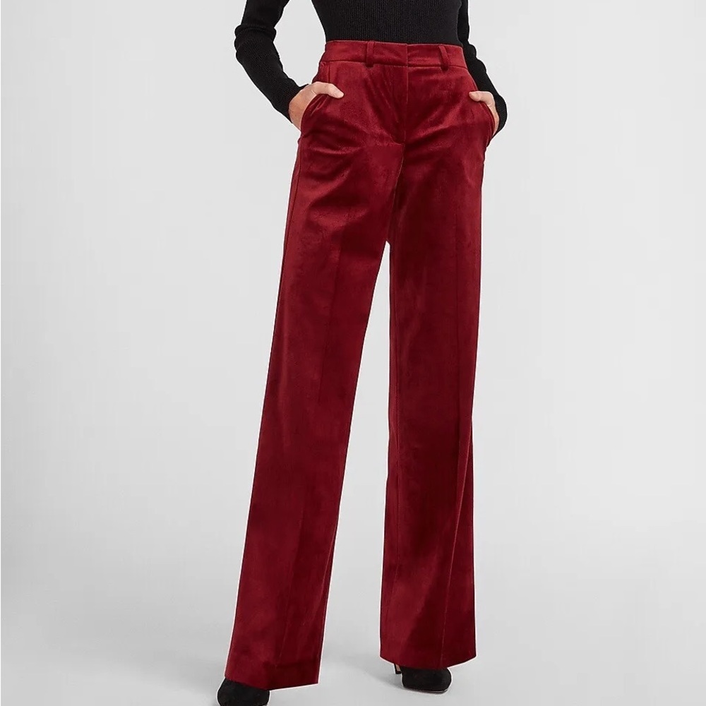 EXPRESS High Waisted Velvet Trouser